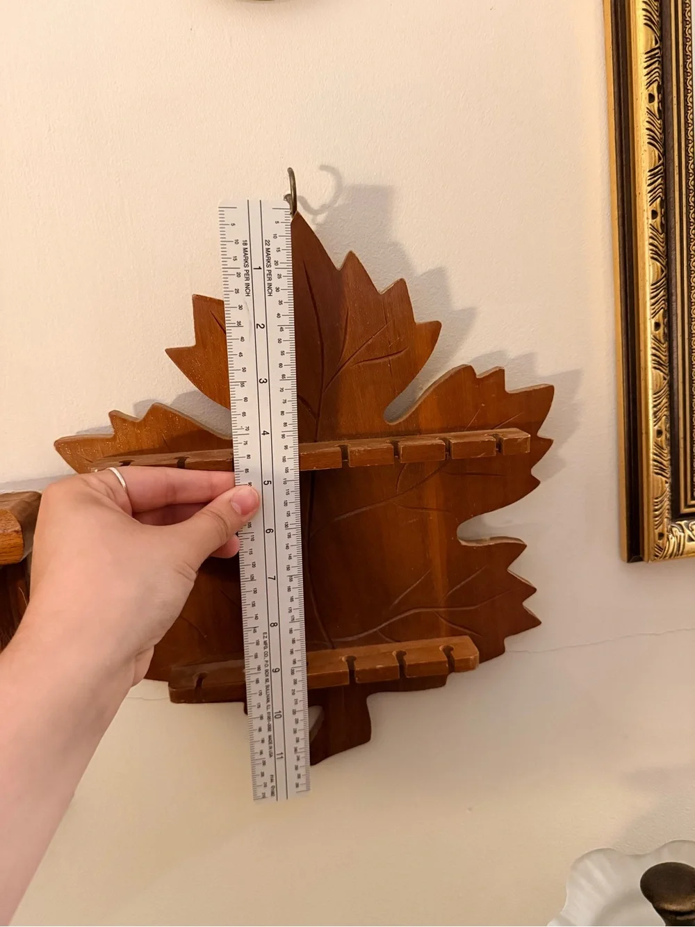 Wooden Maple Leaf Spoon Rack - Brown -